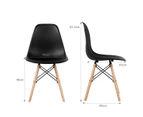 Costway 4x Wood Eames DSW Dining Chair Kitchen Side Chair Home Cafe Living Black