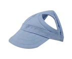 Pet Dog Cat Baseball Outdoor Cap Sunbonnet Adjustable Stripe Summer Travel Sport Hat (Blue S)