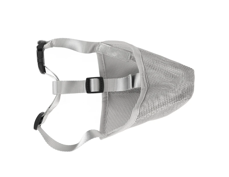 Dog Muzzle Breathable Adjustable Prevent Biting Chewing Pet Mesh Muzzle For Outdoor Training Gray Xs