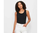 Target Australian Cotton Rib Tank Top - Black