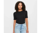 Target Australian Cotton Rib Layer T-Shirt - Black