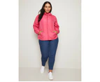 AUTOGRAPH - Plus Size - Womens Jacket -  Long Sleeve Anorak Jacket - Pink