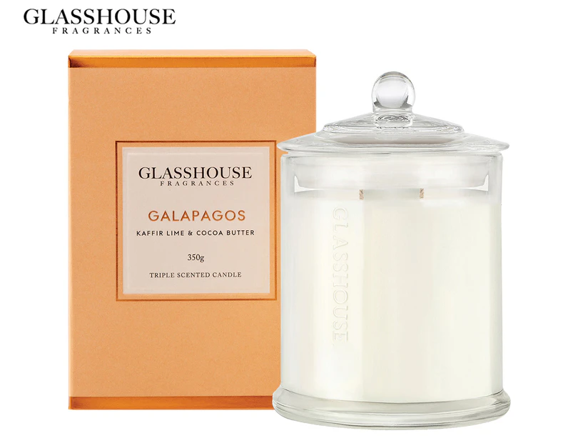 Glasshouse Galapagos - Kaffir Lime & Cocoa Butter 350g Triple Scented Candle