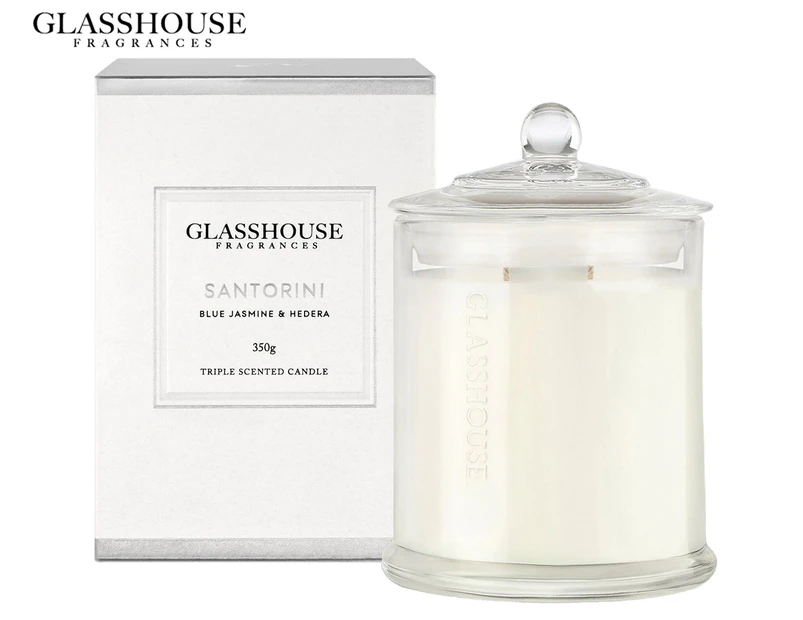 Glasshouse Santorini - Blue Jasmine & Hedera 350g Triple Scented Candle