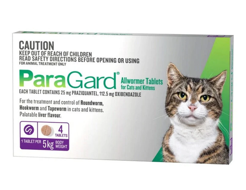 ParaGard Allwormer Tablets for Small Cats & Kittens 5kg 4pk