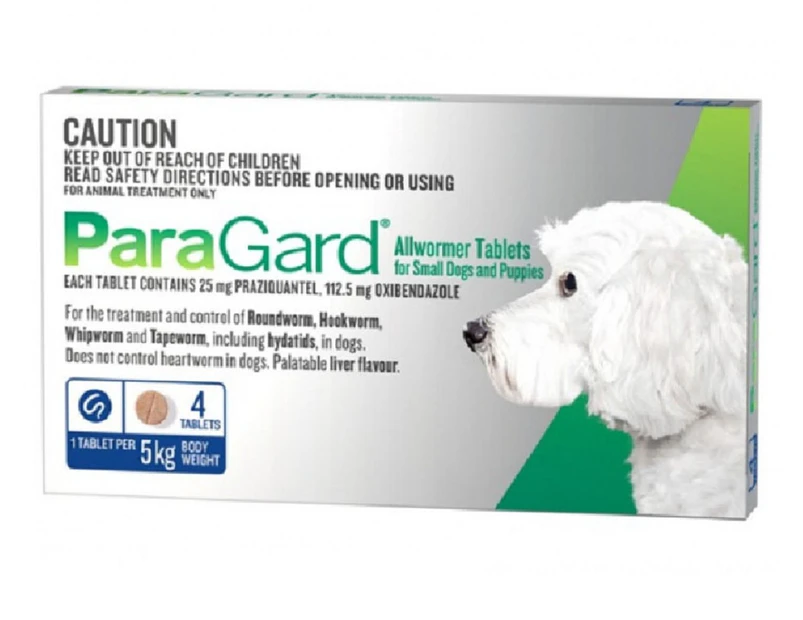 ParaGard Allwormer Tablets for Small Dogs & Puppies 5kg 4pk