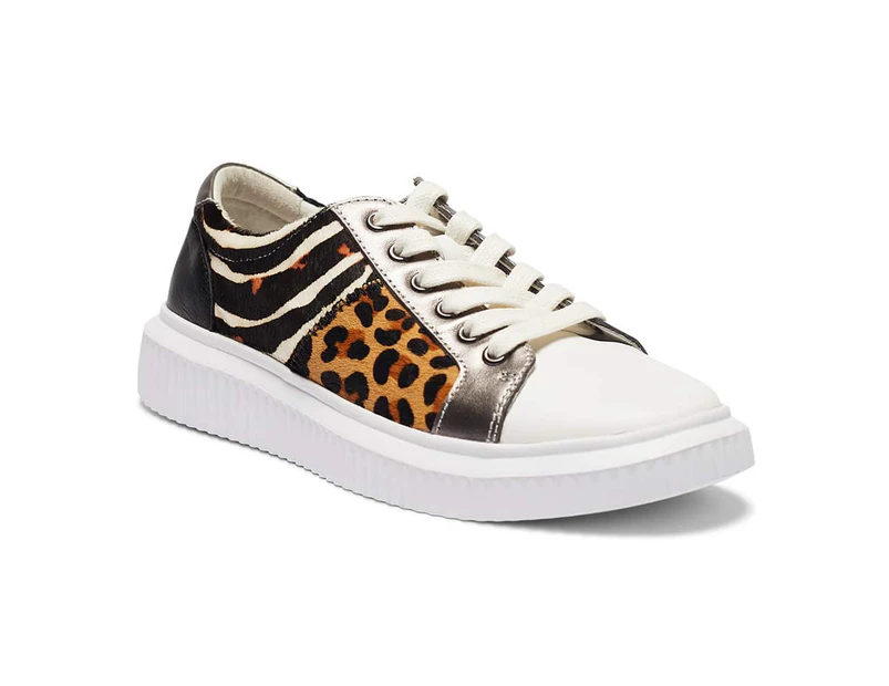 Womens Footwear Easy Steps Tangent White/Leopard Multi Sneaker
