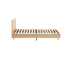 Oikiture Bed Frame Queen Size Wooden Bed Frame Rattan Headboard