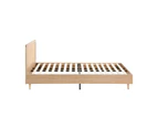 Oikiture Bed Frame King Size Wooden Bed Frame Rattan Headboard