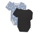 Bonds Baby Wonderbodies Long Sleeve Bodysuit 2-Pack - Skybird Delight Blue/La Femme Nikita