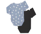 Bonds Baby Wonderbodies Long Sleeve Bodysuit 2-Pack - Skybird Delight Blue/La Femme Nikita