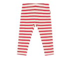 Bonds Baby Wide Needle Rib Leggings - Parisian Red/Macadamia