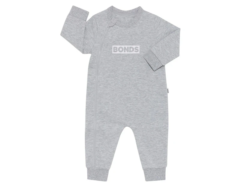 Bonds Baby Tech Sweats Zip Wondersuit - New Grey Marle