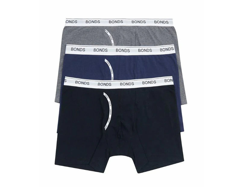 3 Pack X Bonds Mens Guyfront Mid Trunk Underwear - 01K Cotton/Elastane - Multi