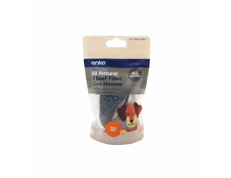 Beef Filled Cow Hooves, 2 Pack - Anko