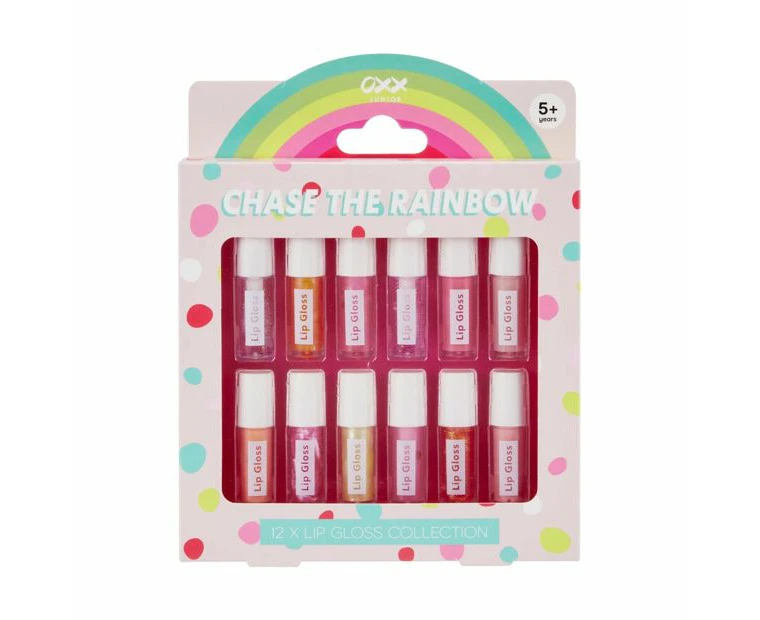 12 Piece Lip Gloss Collection, Chase the Rainbow - OXX Junior