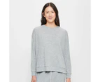 Target Cosy Knit Rib Long Sleeve Sleep Top - Grey