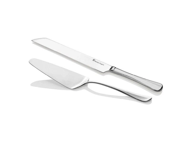 2pc Stanley Rogers Baguette Cake Knife & Server Utensil Set Stainless Steel