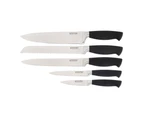 6pc Stanley Rogers Black Flash Stainless Steel Kitchen Chef Knife Block Set