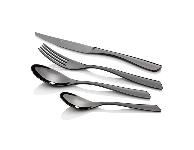 Stanley Rogers Soho Onyx 24pc Stainless Steel Cutlery Family Dinner Party Set