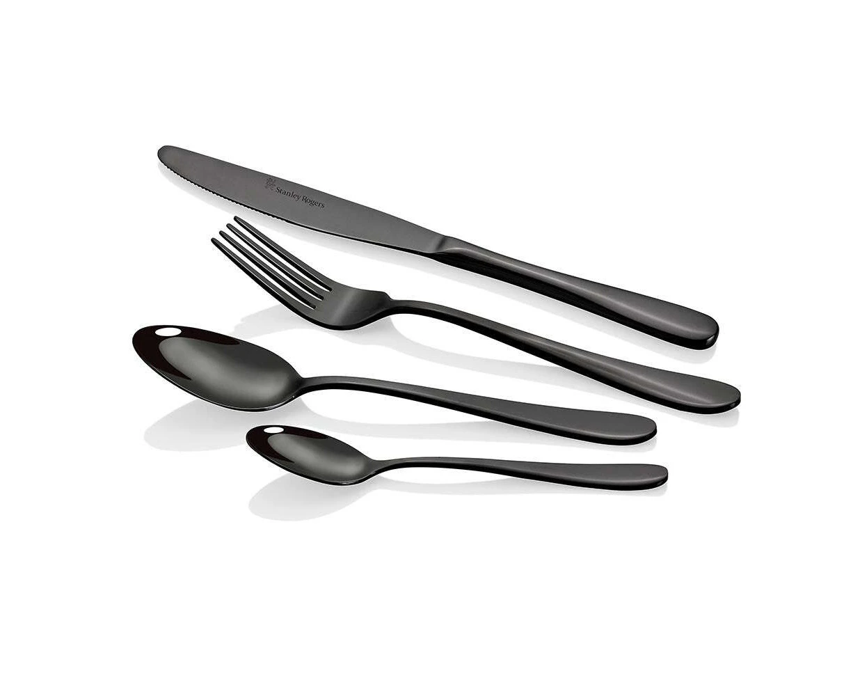 16pc Stanley Rogers Albany Stainless Steel Cutlery Family Tableware Set Onyx