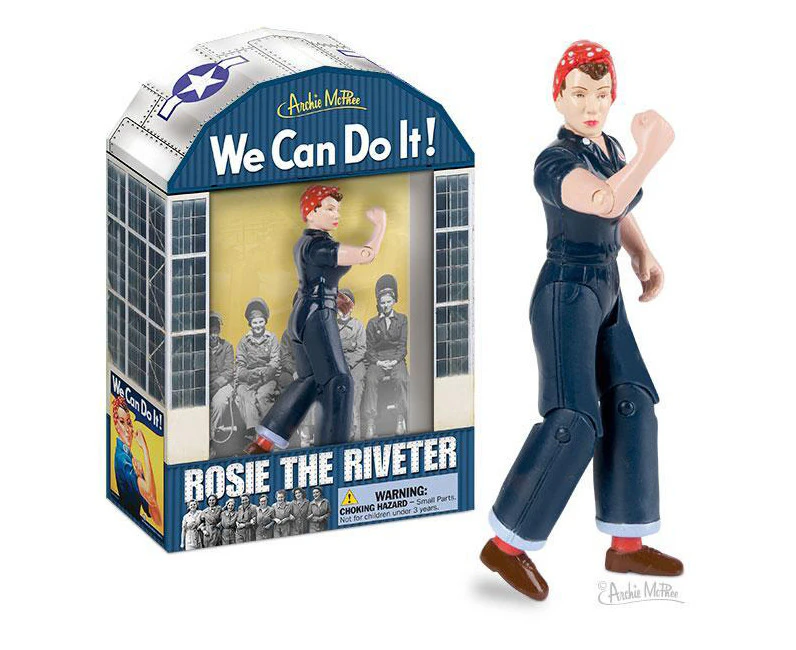 Archie McPhee Rosie The Riveter 13cm Vinyl Action Figure Kids/Children Toy 3+