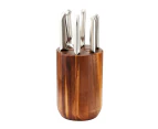 7pc Furi Pro Cook/Chef Knives & Capsule Wood Block Set Kitchen Utensil Holder