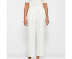 Double Pleat Straight Leg Pants - Preview - White