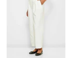 Double Pleat Straight Leg Pants - Preview - White