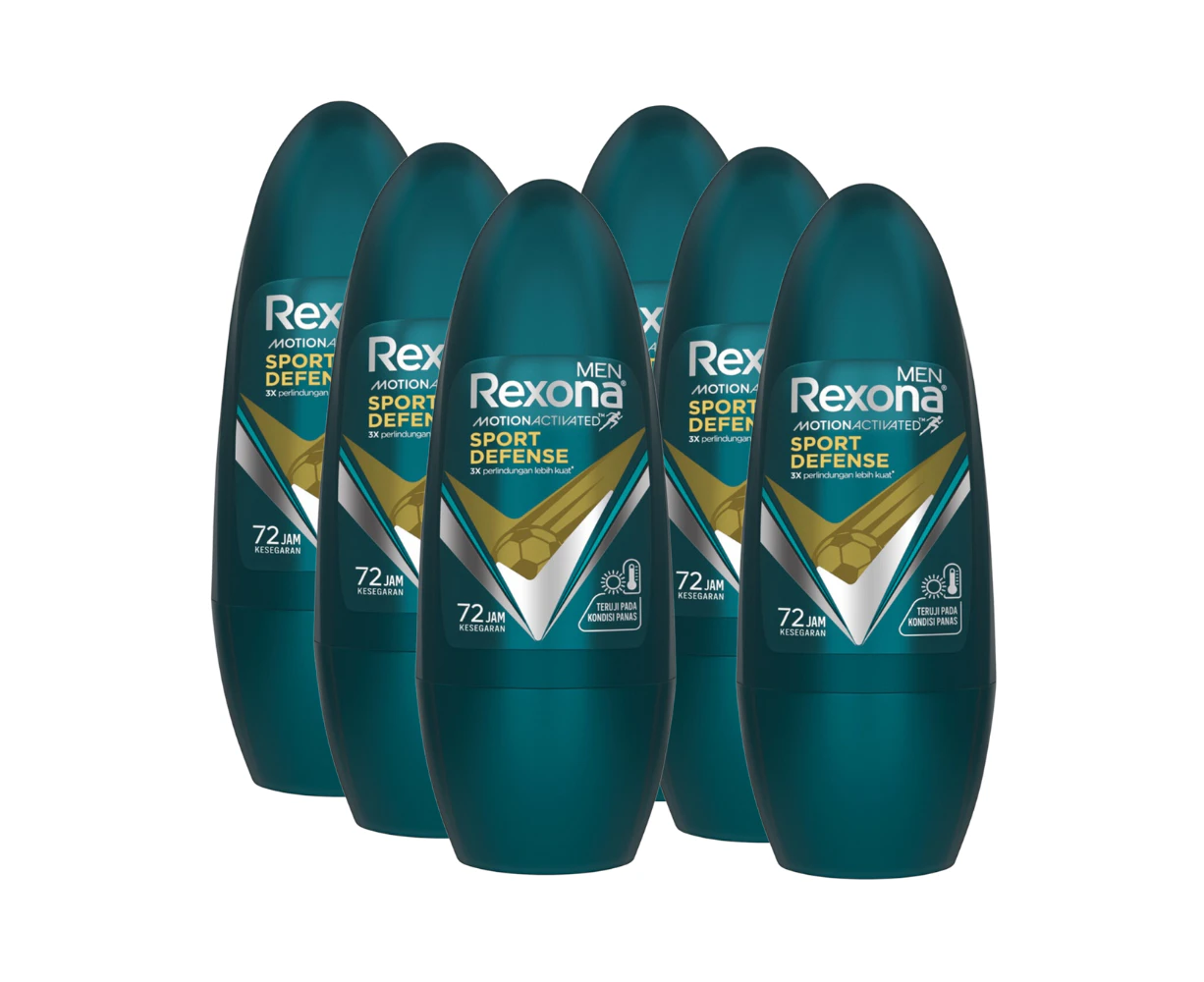 6 x Rexona Men Deodorant Roll On Sport Defense 45mL