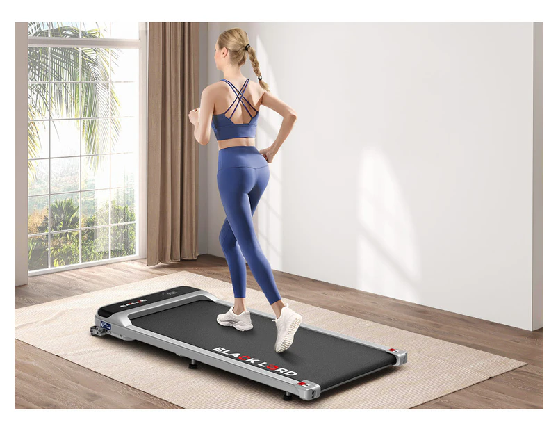 BLACK LORD Treadmill Electric Walking Pad Home Office Gym Fitness Incline MS2 Silver