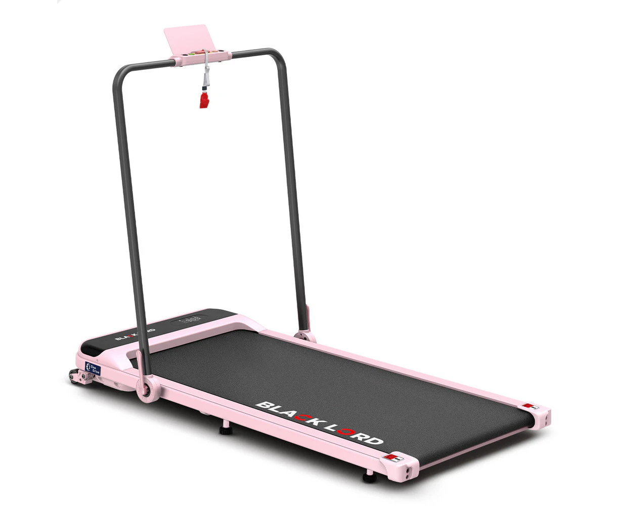 BLACK LORD Treadmill Electric Walking Pad Incline Black Foldable Pink w/ Smart Watch