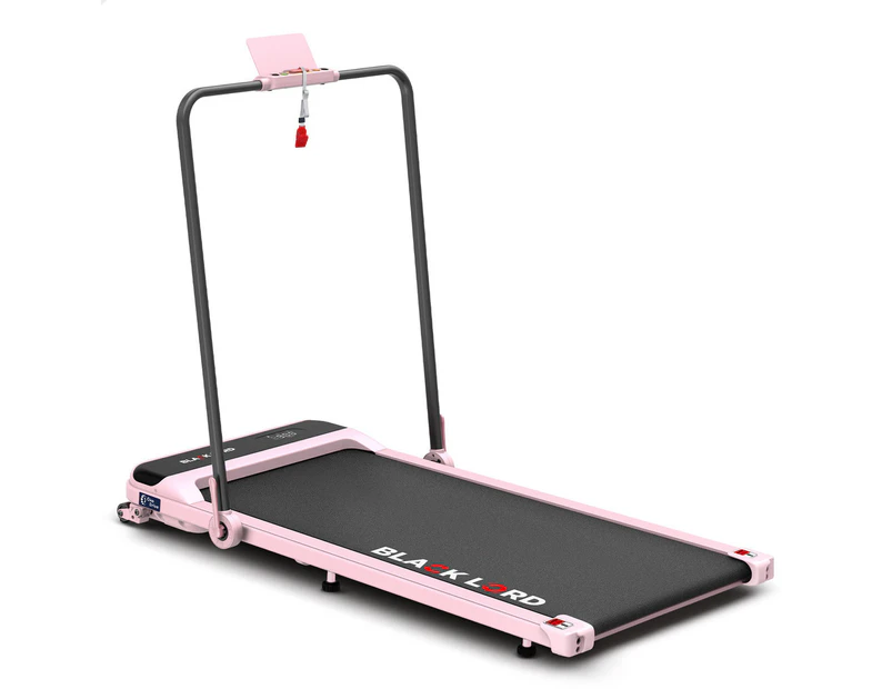 BLACK LORD Treadmill Electric Walking Pad Incline Black Foldable Pink w/ Smart Watch