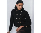 Forcast Women's Scout Cropped Wool Jacket - Black