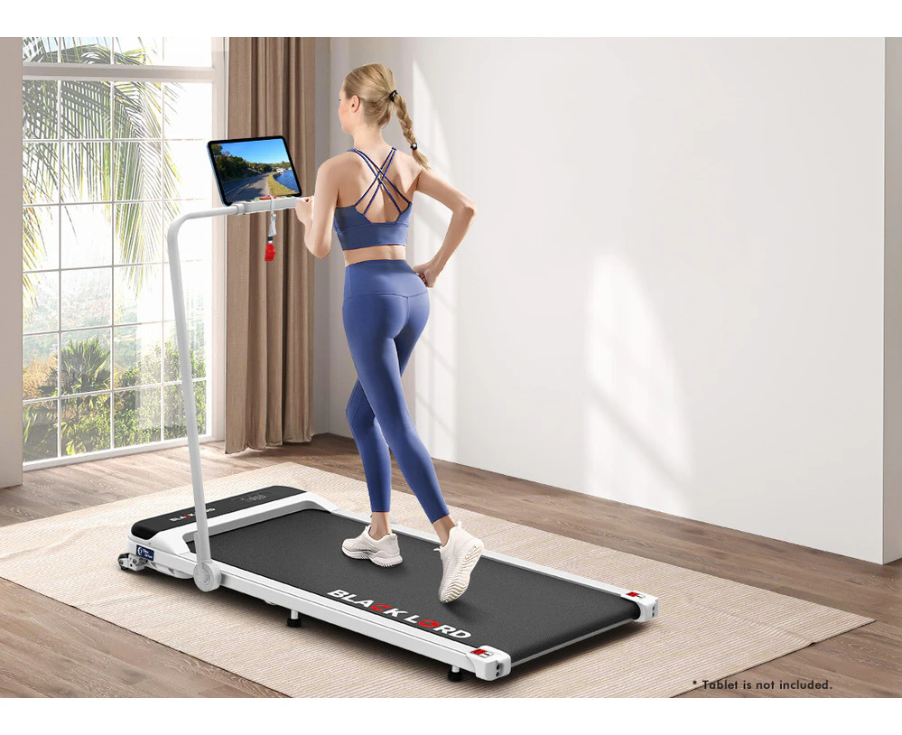 BLACK LORD Treadmill Electric Walking Pad Home Office Gym Fitness Incline MS2 White