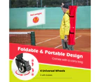 Costway Tennis Ball Trolley 160 Balls Coaching Teaching Basket Cart w/Side Pockets Foldable