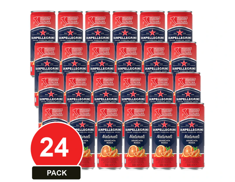 24 Pack, San Pellegrino 330ml Aranciata Rossa Cans