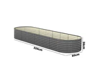 Livsip Raised Garden Bed Beds Kit Planter Oval Galvanised Steel 320cmX80cmX56cm