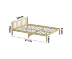 Oikiture Bed Frame Queen Size Wooden Timber Bed Frame Wood Base Platform Headboard