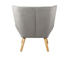 Oikiture Armchair Fabric Upholstered Grey