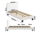 Oikiture Upholstered Platform Bed Frame King Single Size Bed Frame Headboard Boucle Fabric