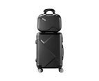 Mazam 2PCS Luggage Suitcase Trolley Set Travel TSA Lock Storage Hard Case Black