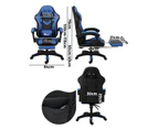 Oikiture Gaming Chair 7 RGB LED 8 Points Massage Racing Recliner Office Computer