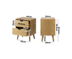 Oikiture Bedside Table Set of 2