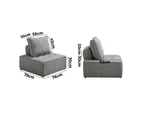 Oikiture 3PCS Modular Sofa Lounge Chair Armless TOFU  Back Linen Grey