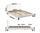 Oikiture Upholstered Platform Bed Frame King Size Bed Frame Headboard Boucle Fabric