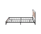 Oikiture Bed Frame Queen Size Metal Frame Wood