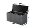 Livsip Outdoor Storage Box Bench 310L Cabinet Container Garden Deck Tool Grey