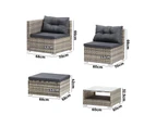 Livsip 6 Seater Outdoor Lounge Furniture Wicker Set Sofa Rattan Table Setting