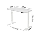 Oikiture 150CM Electric Standing Desk Single Motor White Frame White Desktop